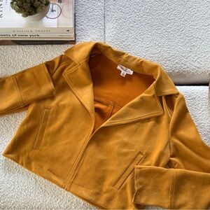 Women's Mustard Faux Leather Jacket